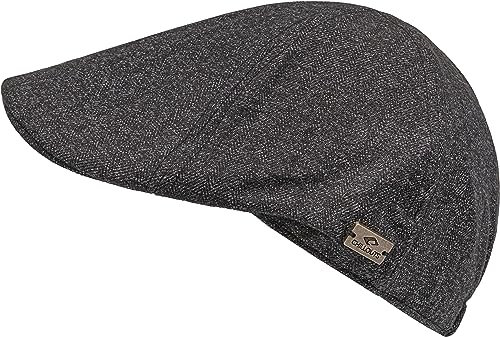 CHILLOUTS warme Flatcap - Winter Schiebermütze in dunkelgrau für Herren - Wollanteil Elliot Hat