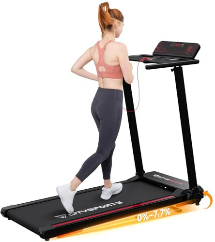 CITYSPORTS Laufband für Zuhause,Klappbares Laufband mit Neigung bis 12 Km/H,LED-Anzeige, Bluetooth Speaker,Platzsparend,Laufband Schreibtisch,120 Kg Tragfähigkeit