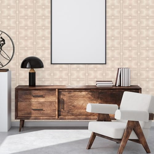A.S. Création Retro-Tapete 70er Jahre 0,53 x 8,5 m -Tapete-Vintage Grafik-Muster in Beige, Rosa - Vliestapete Retro Chic Made in Germany - 395335