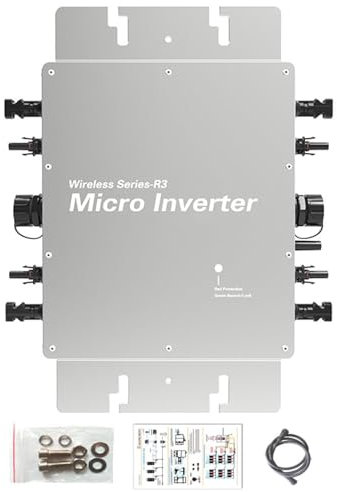 ExoticaBlend Solar Netzeinspeisung Micro Wechselrichter 2800W, Reine Sinuswellenausgabe Solar Grid Tie Inverter, Bietet WLAN-Monitor, IP65 wasserdicht