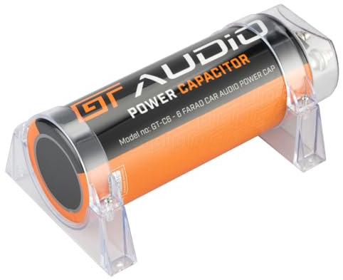 KIT SET PER GT AUDIO BASS FACE GTC/6 1 condensatore car audio 6 farad per impianti 6000 rms 1 3 4 5 10 capacitor senza remote, 1 pezzo + accessori omaggio