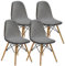KELUINA Esszimmerstühle Stuhlhussen 2/4/6er Set,Stil Shell Esszimmerstuhl Mid Century Modern Stuhl Sipcover,Gepolsterte Esszimmerakzent Seitenstühle Bezüge (Hellgrau,4 PCS)