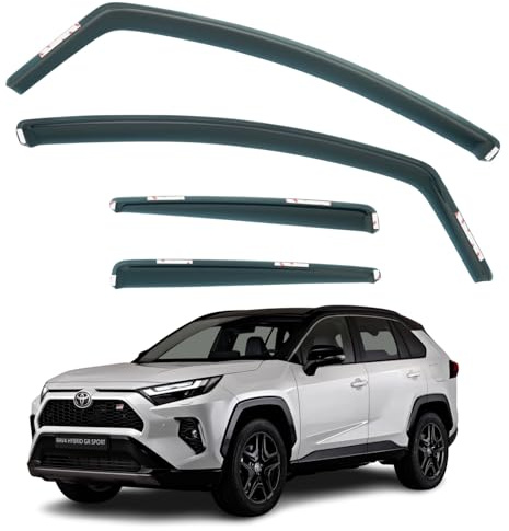 Set mit 4 Windabweisern, kompatibel mit Toyota RAV4 5-Türer SUV 2019 2020 2021 2022 2023 Modelle