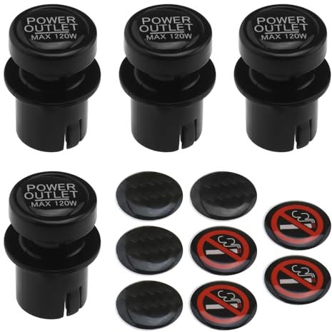 The Lord of the Tools 4 Stück Auto-Zigarettenanzünder-Abdeckungen Zigarettenanzünder-Staubkappe Schwarze Staubschutzhülle Feuerzeug-Staubkappe Ersatz für Herkömmliche Auto-Ladegeräte