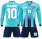 ORYG Personalised Long Sleeves Football Shirts Kit Mens Girls with Name Number Team Logo Custom Football Jersey for Boys