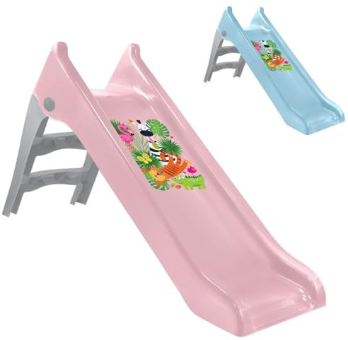 Mochtoys Toboggan Enfants Pastell, Longueur de Glisse 140 cm, Toboggan Aquatique, Coloris:Rose