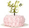 Hello 50 Gold Acrylic Cake Toppers - Fifty 50th Birthday Decorations