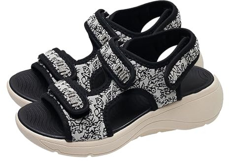 IQYU Sommerkind Schuhe Damen Boots Damen Sommer Sport Mode Strandschuhe Dicke Sohle Schuhe Sandalen Schuhe Damen Chucks Schwarz (White, 41)