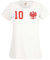 Polen Damen T-Shirt Trikot Polska Trikot Personalisiert mit Wunschname + Nummer - Weiß S