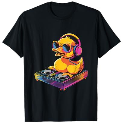Rubber Duck Tourne-disque DJ Rubber Duckie Music Lover Techno T-Shirt