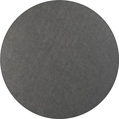 Placa de techo acústica, fieltro PET, Ø 1200 mm, forma redonda, gris oscuro.