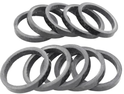 LSHIJI Spacer Fahrrad 10 stücke 5mm Rennrad 3K Volle Carbon Faser Headsets Scheibe Mountainbike Vorbau Carbon Spacer MTB Fahrrad Teile Fahrrad Spacer