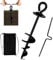 Realjoy 40cm Dog Stake,Steel Spiral Dog Tie out Stake with Storage Bag and Handle Stick,Dog Camping Accessories for Small and Medium Dogs, Heavy Duty Dog Spike for Outdoor Yard and Camping