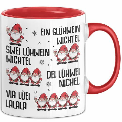 Weihnachten Tasse Geschenk Glühwein Ein Glühwein Wichtel Swei Glühwein Wichtel Geschenkidee Lustiger Spruch Kaffee-Becher (Rot)