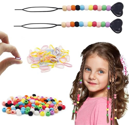 50pc Soft Colorful Silicone Hair Beads for Girls, Women's Hair Accessories for Braids, Perfect for Kids' Hairstyles - Bulk Pony Beads