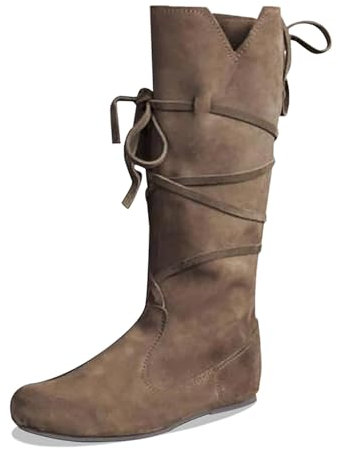 EJIMUQO Regali Natale Economici Stivali Autunno Inverno Gambale Largo Cavallerizza Stivali Donna Bordeaux Tacco Largo Stivali Imbottiti Donna Pelle Stivaletto Nero Bambina 33