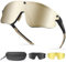 Odoland Fahrradbrille Magnetische mit 3 Magnetische Wechselgläser ink. grauer polarisierter Gläser Klar Sport Sonnenbrille UV400 Schnelle brille für Herren Damen Sportbrille Fahrrad, Angeln, Laufen