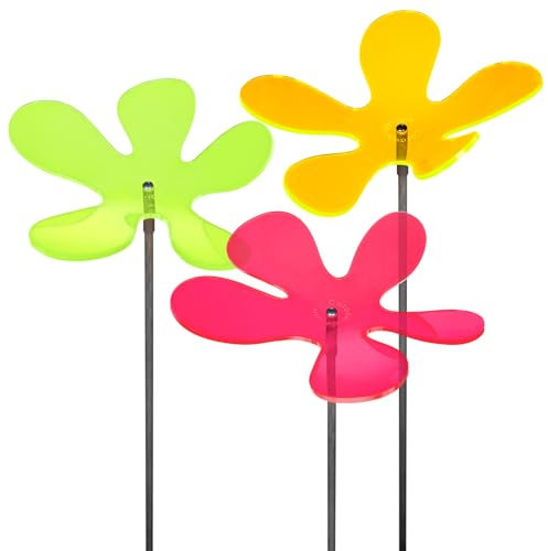 Cazador-del-sol ® - das Original | Lotta – Medio - Wavy | 3 Stück | geschwungener Sonnenfänger kunterbunt | Durchmesser 15 cm | Höhe 120 cm