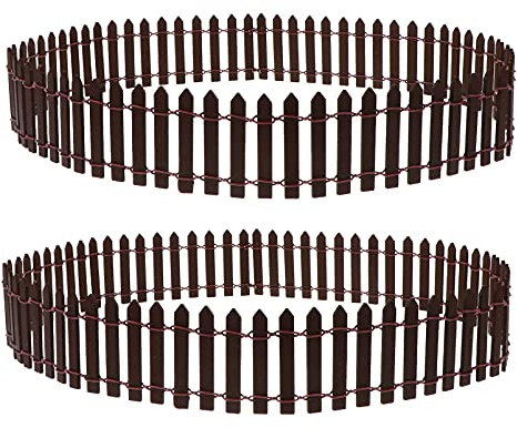 OFFSCH Miniatur-holzzaun-Ornament 2er-Set Gartenzaun-deko Mini Lattenzaun Für Feengärten Outdoor Deko