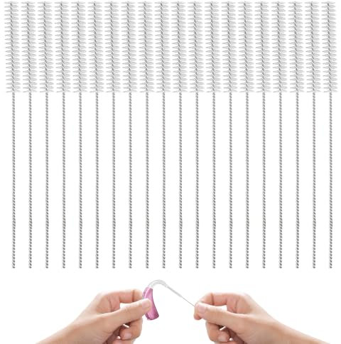 Hearing Aid Cleaning Brushes,20PCS Long Hearing Aid Tube Brush,Hearings Aids Cleaning Tools,Hearings Aid Vent Brush for Sound Tubes