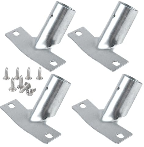 RobLuX 4 Stück Metallstielhalter für Besenstiele mit 8 Schrauben Besenstielhalter für Stiele 23-24mm Metall Besenstiel Halterung für Universal Metallhalter Besen Besenstiele Wischer