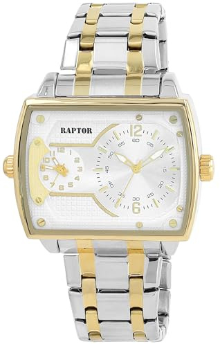 Raptor Damen Armbanduhr Analog in Bicolor, Gesamtlänge 23.5 cm, Edelstahlarmband – 3 ATM