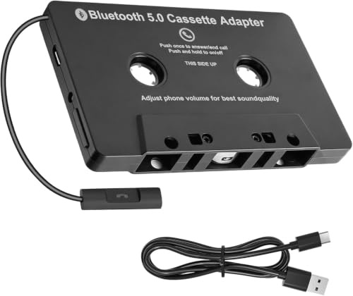 Adaptateur de Cassette Voiture Bluetooth 5.0, Micro Intégré, Mains Libres | Son sans fil, Compatible téléphone/radio, Facile à utiliser