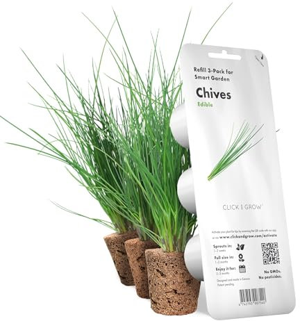 Click & Grow, Ricambio Vasi di Terriccio di Erba Cipollina, Confezione con 3 Capsule