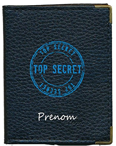 Pochette Etui Porte Cartes bancaire, Credit, fidélité, Noir - pour 24 Cartes Top Secret personnalise avec prenom