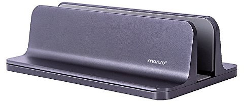 MOSISO Vertical Laptop Stand, Adjustable Aluminum Alloy Desk Holder Space-Saving Stand Compatible with MacBook Air/Pro/Laptop/Notebook/Computer/Tablet, Space Gray