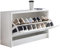 Wohnling Schuhbank Split mit Sitzfläche Weiß Schuhkipper Holz 80 x 47 x 24 cm, Flurbank klein geschlossen, Sitzbank schmal Flur mit Stauraum, Schuhschrank einzeln Garderobenbank Bank Flurmöbel