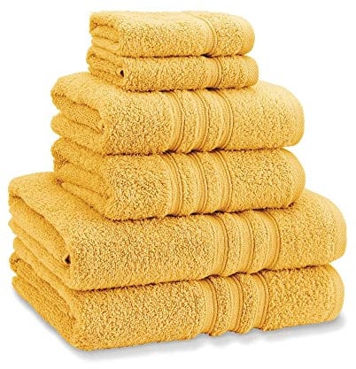 Catherine Lansfield Zero Twist Handtuch-Set, Ockerfarben, 6 Stück