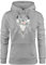 Neverless Hoodie Damen Boho Skull Totenkopf Schädel Traumfänger Dreamcatcher Bohamien Kapuzen-Pullover grau S