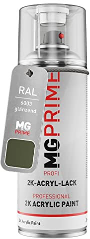 MG PRIME RAL 6003 Verde oliva/Olive green brillante Bote de spray acrílico de 2 componentes aerosol 400 ml de secado rápido