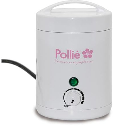 Fusor de cera mini color blanco 125ml marca Pollié. Con termostato.
