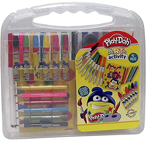 Play-Doh GS-40-PD Zeichenkoffer 40 Teile Koffer, bunt, Estándar