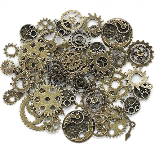BSDVSKV5CAS Steampunk-Zahnräder, Vintage, Steampunk, aus Metall, Charms, Anhänger, Steampunk, Steampunk, für DIY, Handwerk, Schmuckherstellung, Cosplay, Kostüm, Steampunk, 200 g, Hartzinn