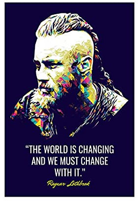 Vikings TV Show And Movie Ragnar Lodbrok Poster Motivationszitate 9 Leinwand Wand Schlafzimmer Dekor Bild Sport Landschaft Büro Raum Dekor Geschenk Ungerahmt: 30 x 45 cm