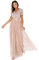 Maya Deluxe Maya Berry Embellished Halter Neck Maxi Dress Robe de Demoiselle d'honneur, Blush taupe, 48