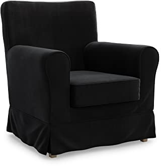 MASTERS OF COVERS Ersatz-Sesselbezug für IKEA Ektorp Jennylund, Sesselüberzug, Jennylund Sesselbezug, Samt Hussen für Jennylund, Sesselüberwurf, 78 x 85 x 84 cm (Velvet, Schwarz)