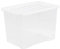 Wham Crystal 4 x 80L Stackable Plastic Storage Boxes with Lids | Ideal for Home, Office, Toys & More | Large Boxes | Made in UK - Clear