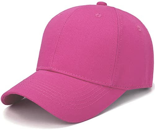21Fashion Cappellini da baseball semplici da uomo Berretti da baseball Berretti da baseball Unisex Cappelli di picco, Rosa acceso, Etichettalia unica