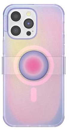 PopSockets iPhone 14 Pro Max Case with Phone Grip and Slide Compatible with MagSafe, Phone Case for iPhone 14 Pro Max, Wireless Charging Compatible - Aura