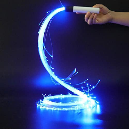 Frusta a Fibra Ottica a LED, Frusta da Ballo da 130 cm, Frusta da Ballo a Fibra Ottica da 130 Pezzi da 0,5 mm, Rotazione a 360° in 4 modalità per Balli, Feste, spettacoli di luci, Festival di Musica
