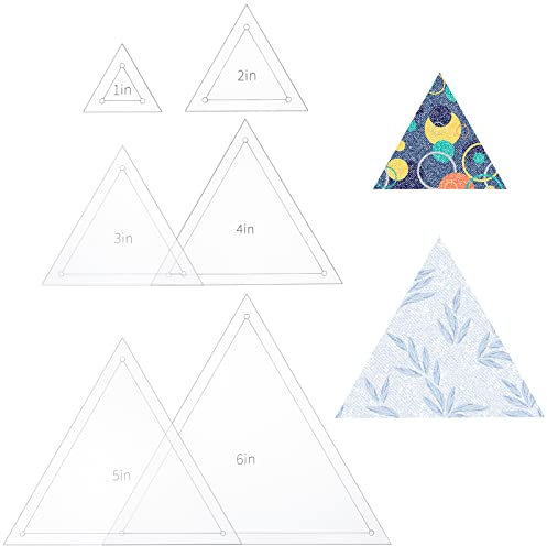 BENECREAT 6-Teiliges Freihand-Dreieck-Quiltvorlagen-Set, Transparentes Acryl-Quiltlineal Für Maschinen Zum Quilten von DIY-Designs Auf Hemden