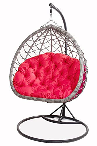 Kissen FÜR HÄNGESESSEL 130x100cm-kissen-Schaukelkissen-Kissen für Hängekorb-Hängesessel Kissen, Polster, Hängekorb, Schaukel Korb, Schaukelkissen Rückenkissen (Rot)