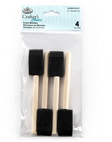 Pack of 4 x 1inch Poly Foam Brush Set - Used For Oil, Paint, Varnish, Glue, Craft, Cyanotype, Modge Podge, and Cleaning