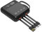 10000mAh Portable Cell Phone Charger with Built in Cables and Flashlight Power Bank External Battery Pack Compatible with iPhone Samsung Google LG iPad and More (Black)