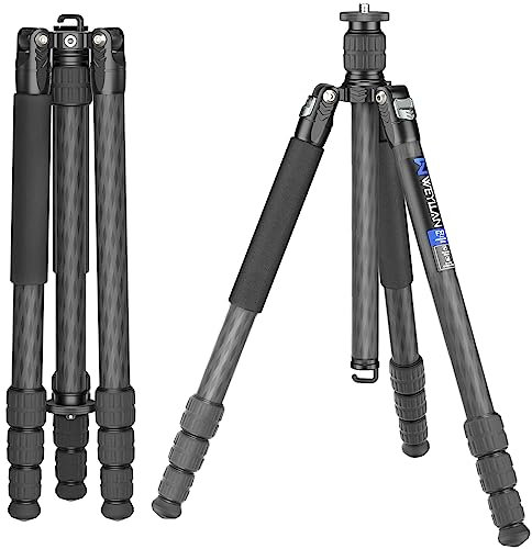WEYLLAN Stativ-Carbon-Fiber 185cm, Kompaktes-Groß-Stativ-Reisestativ Einbeinstativ Funktion, Professionelles Tripod Hochstativ Kamera Stativ DSLR, 32.5mm Bein, 25kg Tragkraft