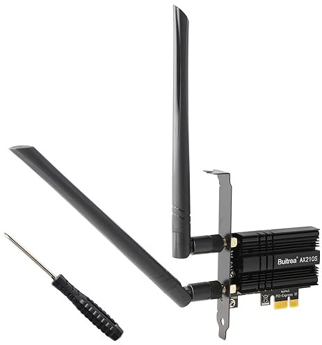 Carte WiFi 5400Mbps PCIe WiFi 6E Bluetooth5.3, Intel WiFi 6E AX210 Tri-Bandes (6GHz/5GHz/2.4GHz) Carte WiFi 6, MU-MIMO, OFDMA, Ultra-Low Latency, Adaptateur sans Fil pour PC Windows 10/11(64Bit)